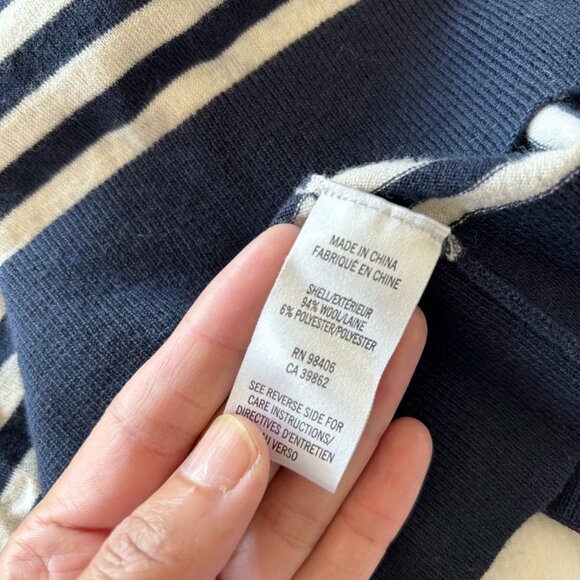 Theory wool sweater striped white blue - Picture 8 of 9